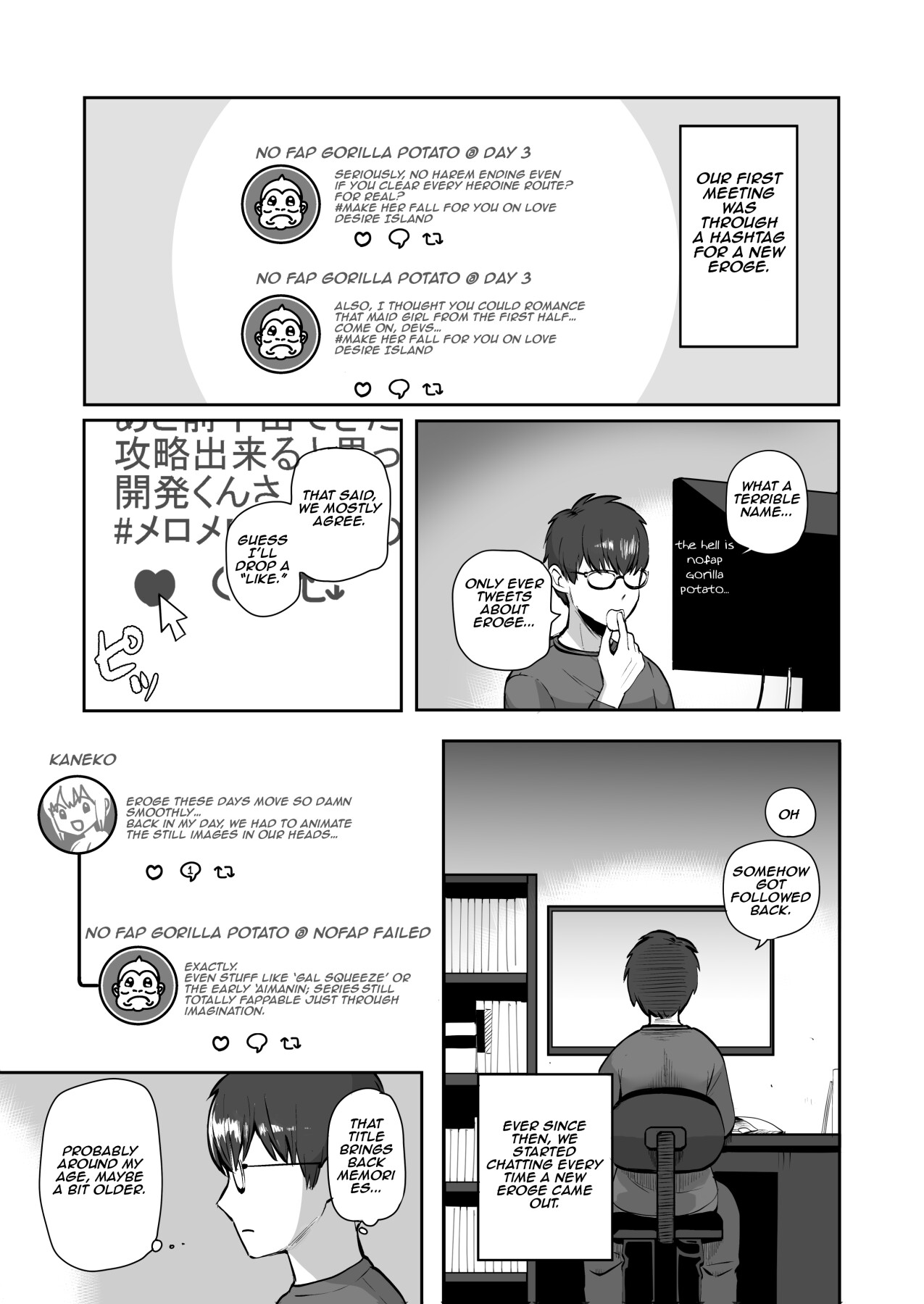 Hentai Manga Comic-When I Met My Follower I'd Been Passionately Talking About Eroge With Day and Night-Read-2